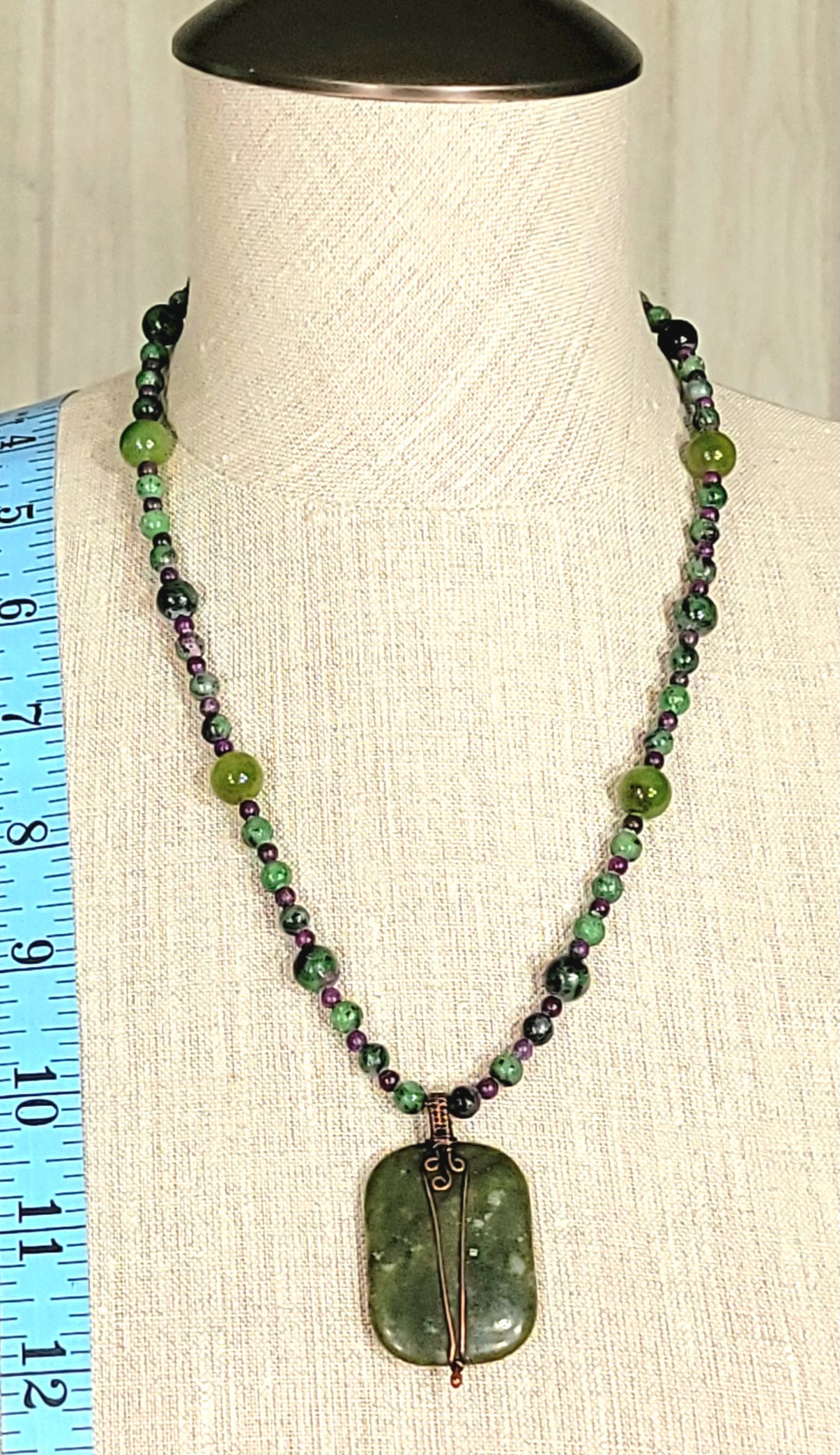 Jade Drop Bead: Ruby Zoisite, Sugilite & Aventurine
