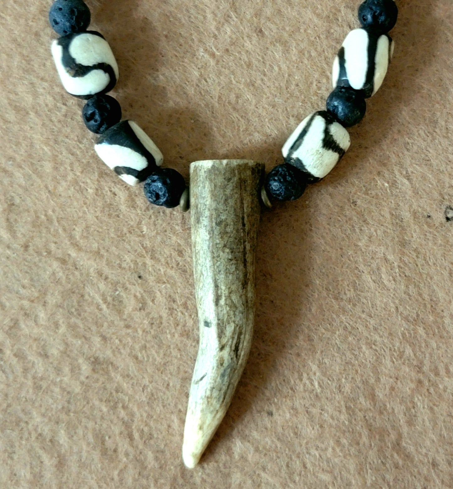 Antler Point: Tibetan Yak Bone, African Ox,  Water Buffalo & Lava