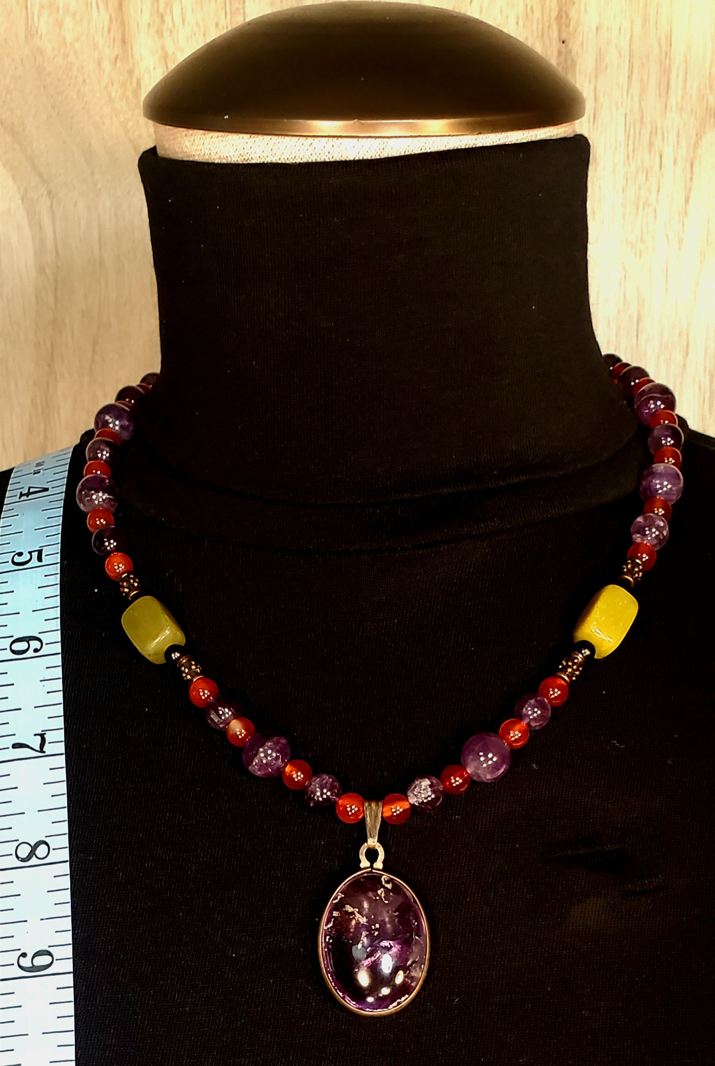 4Peaks Amethyst (rare) Cabochon: Carnelian, Jade & Lava