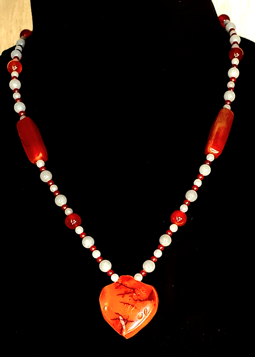 Indus Valley Carnelian Pendant: Angelite & Carnelian