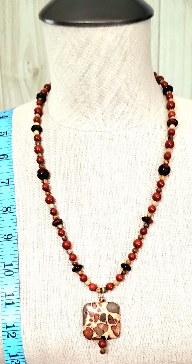 Safari Jasper Drop Bead: Red Tiger Eye, Red Jasper & Agate