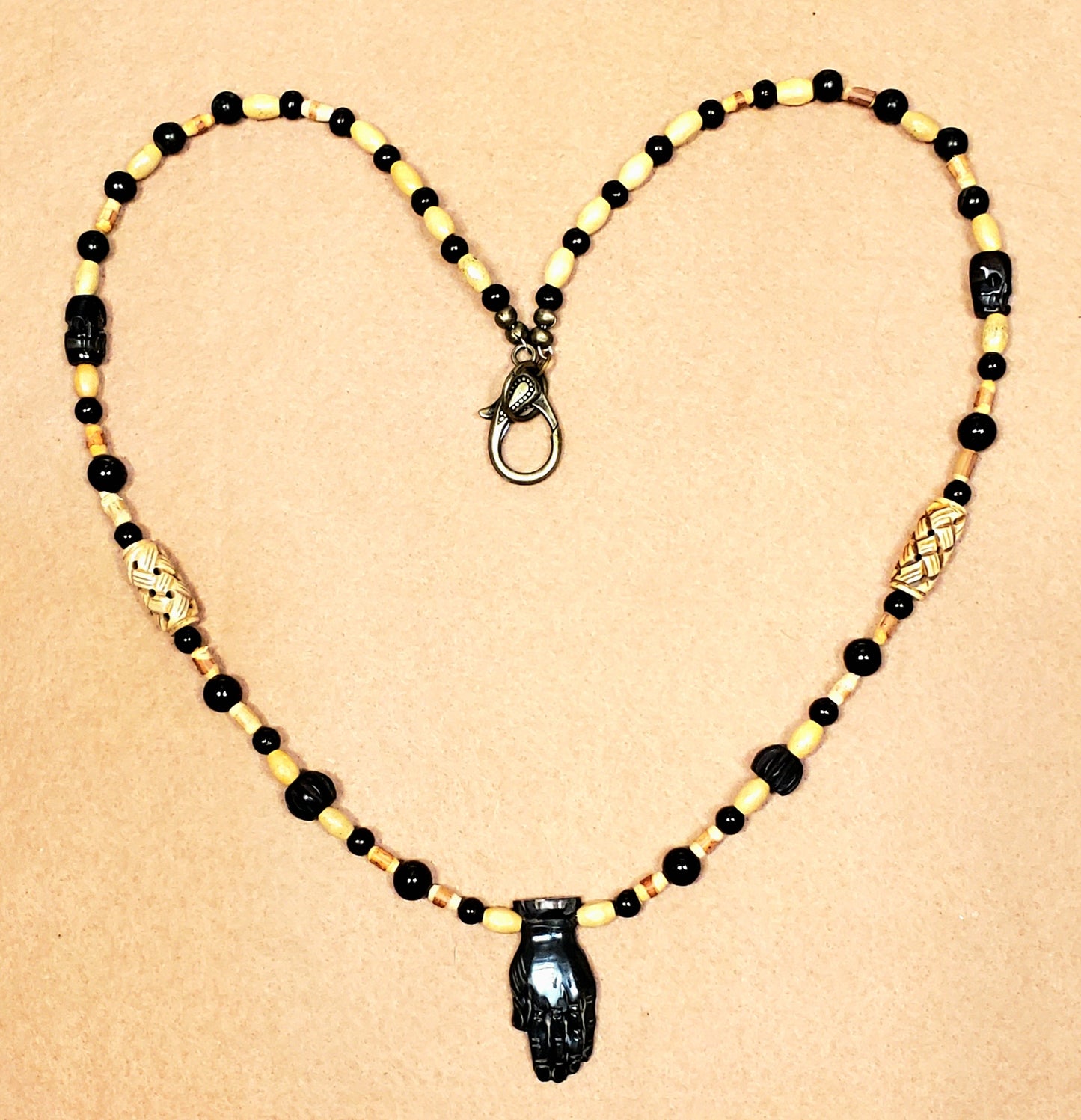 Antler Point: Black Tourmaline, Serpentine, Bone & Reed