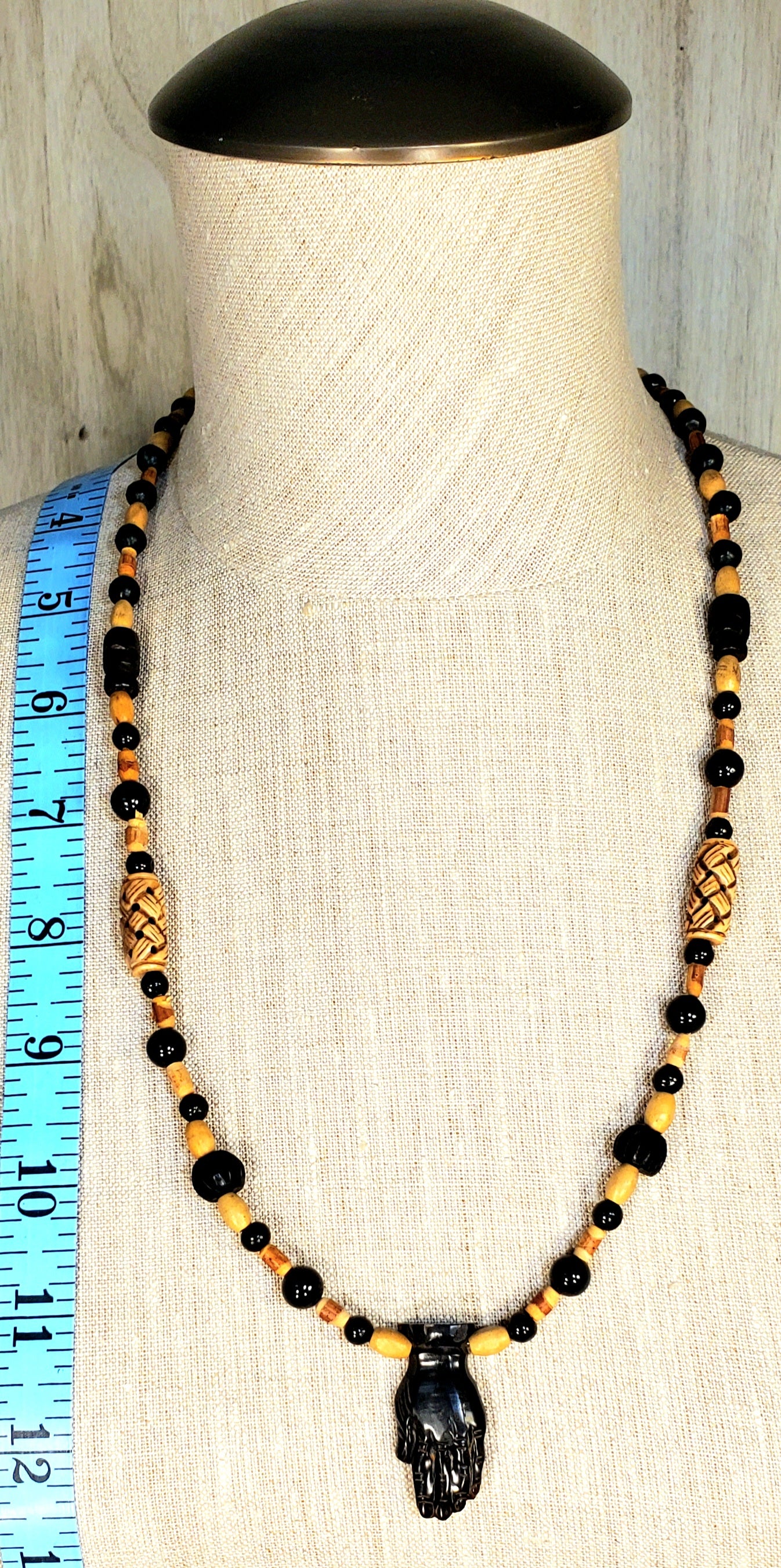 Antler Point: Black Tourmaline, Serpentine, Bone & Reed