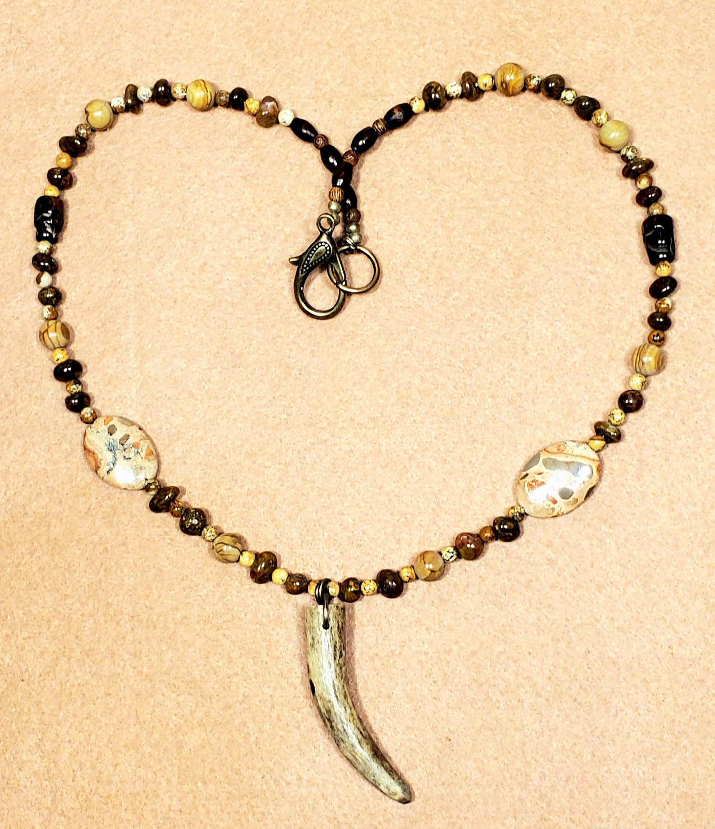 Antler Point: Safari Jasper, Desert Jasper, Painted Jasper, Fire Agate & Bone