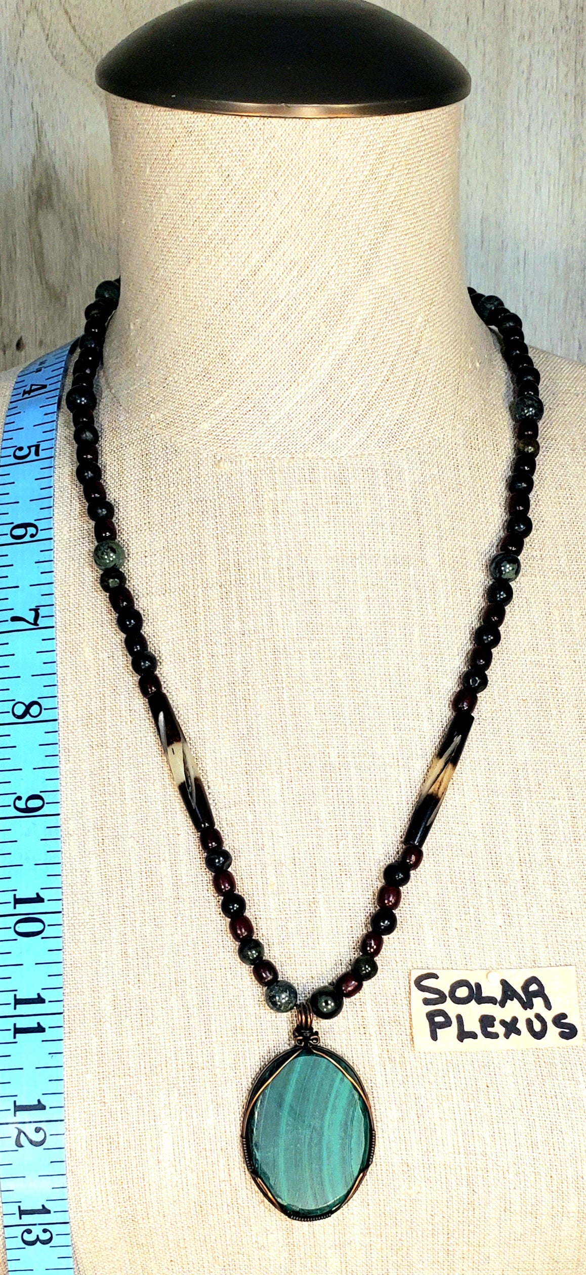 Malachite Cabochon: Nephrite, Kambaba Jasper & Bone