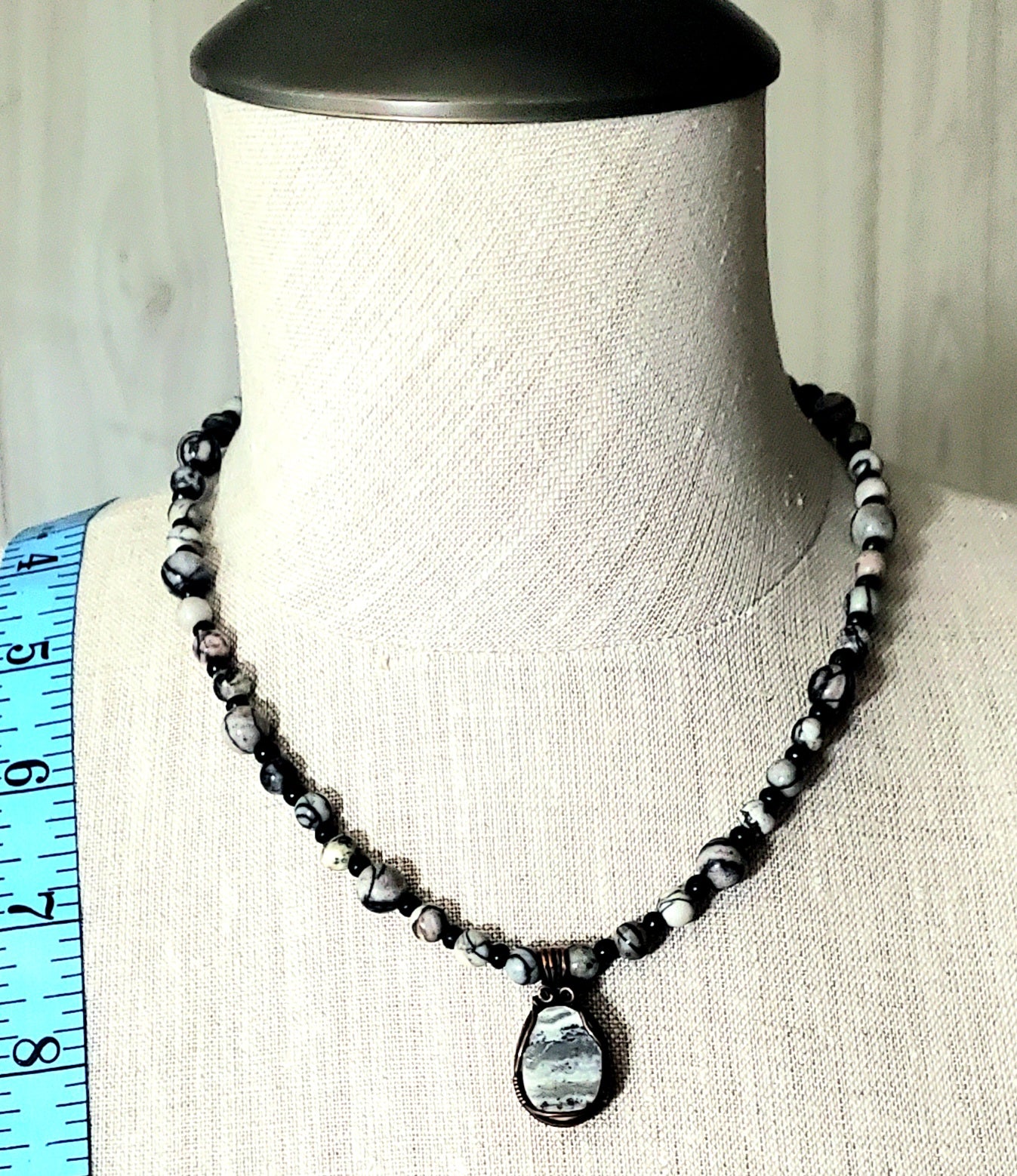 Silver Lace Onyx Pendant: Picasso Jasper