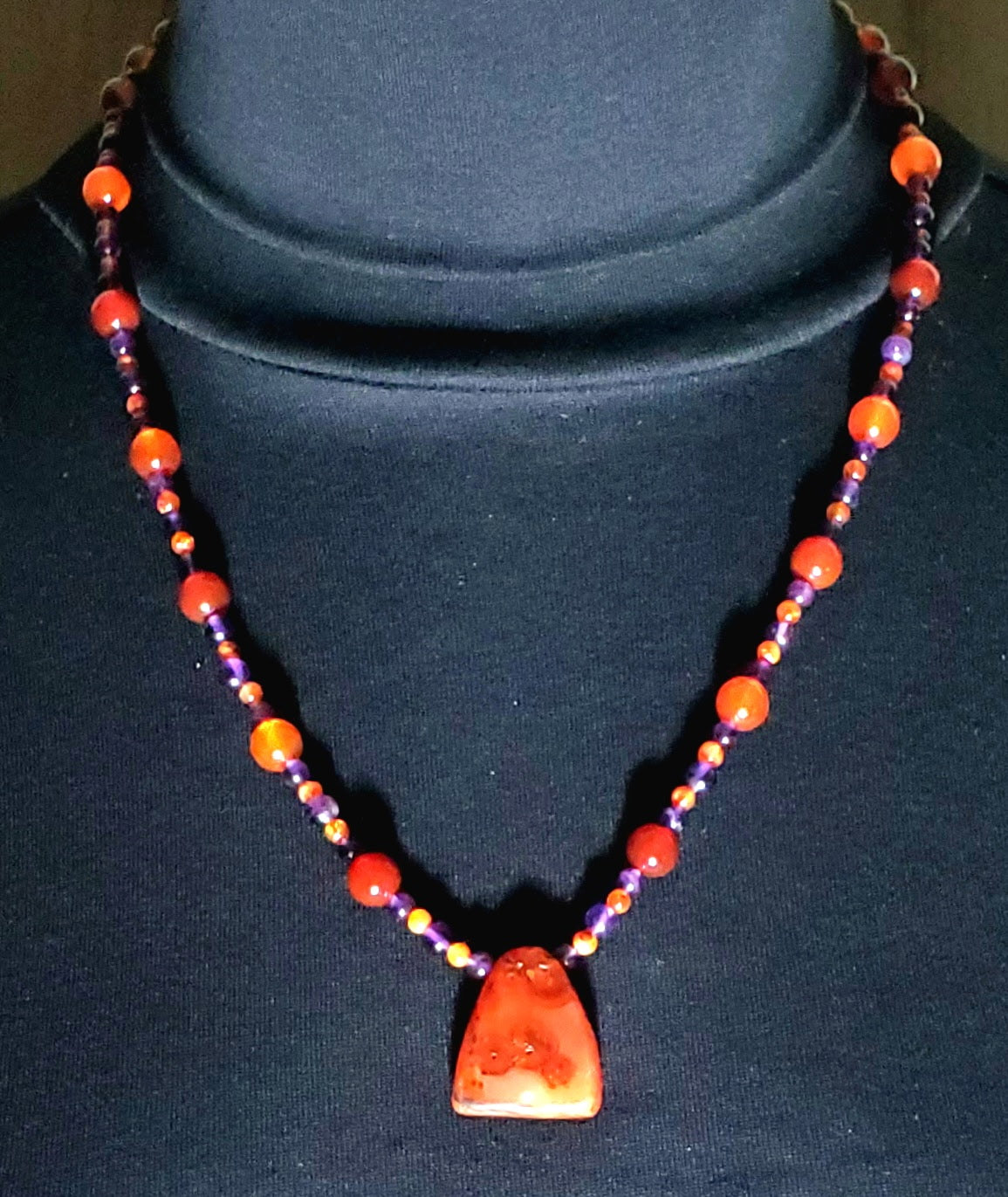 Indus Valley Carnelian Pendant: Amethyst, Garnet & Carnelian
