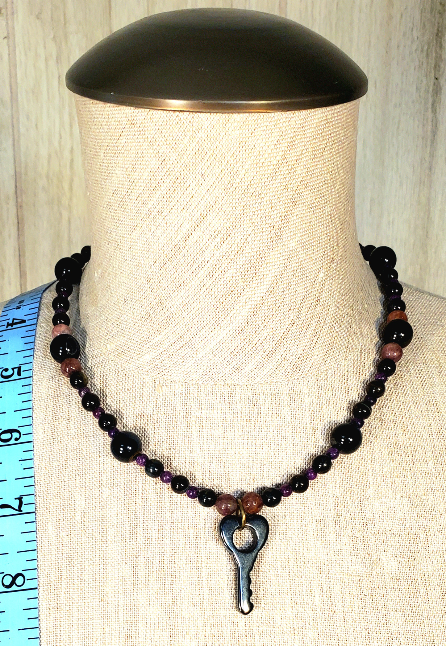 Hematite Key: Sugilite, Pink Tourmaline & Blue Tiger Eye