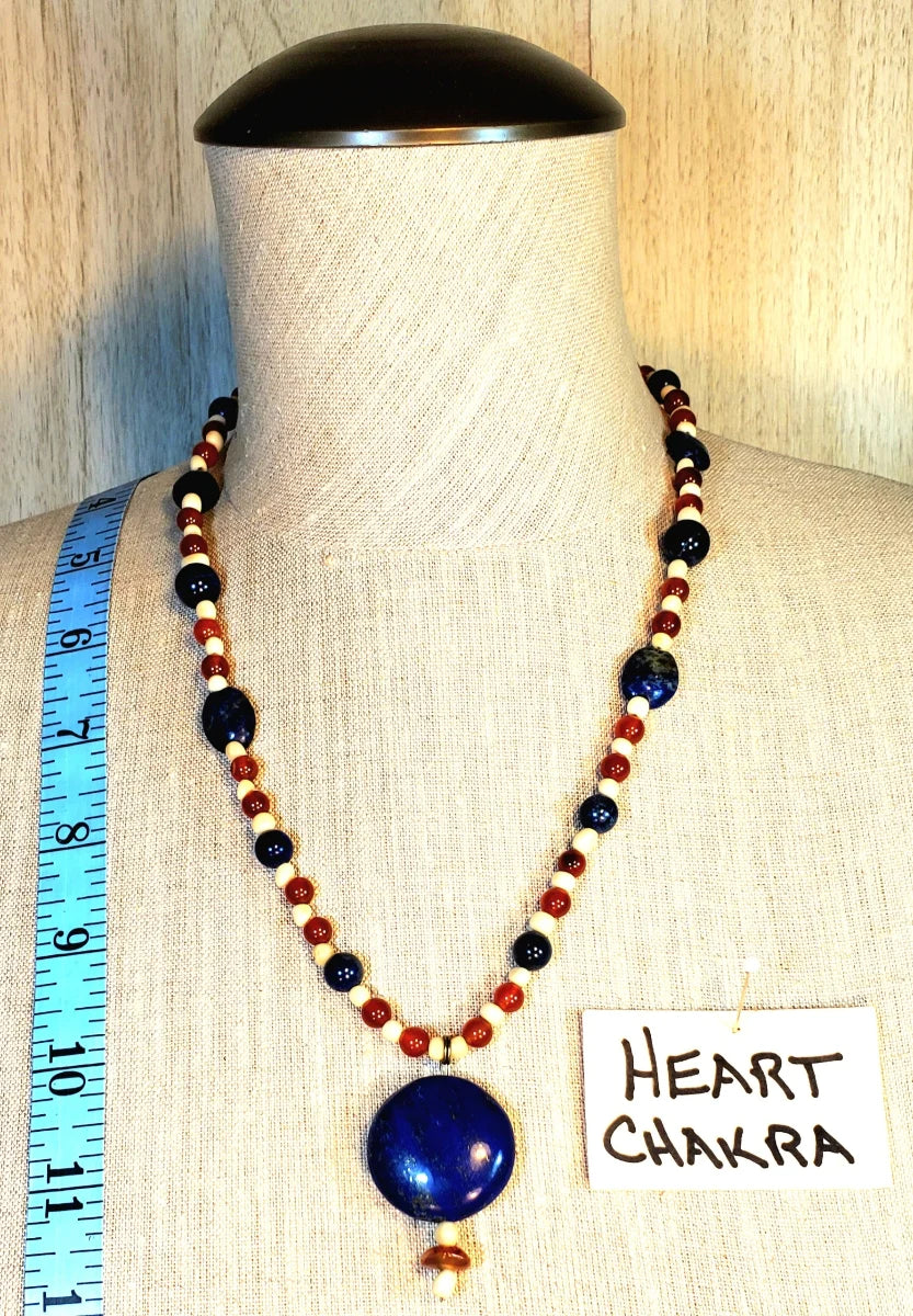Lapis Drop Bead: Kyanite, Carnelian Sodalite & Bone