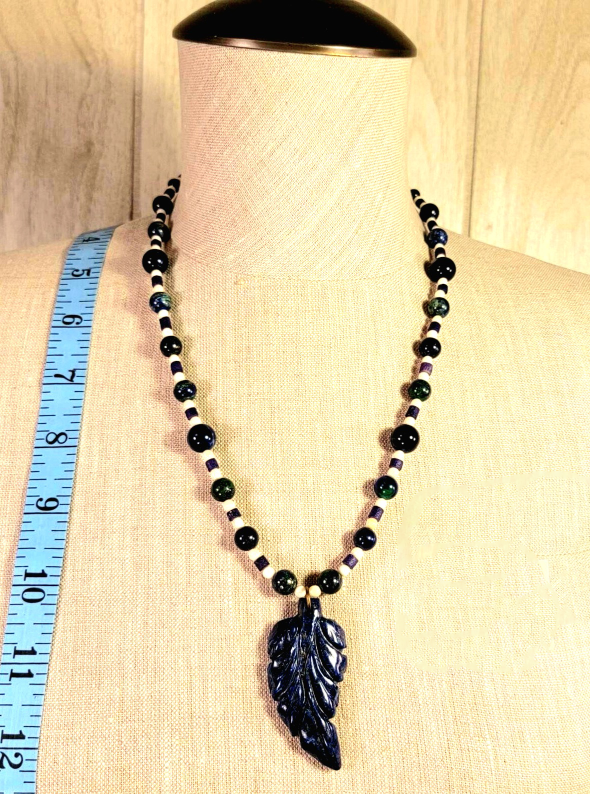 Lapis Lazuli Leaf: Azurite, Malachite, Sodalite, Blue Tiger Eye & Reed.
