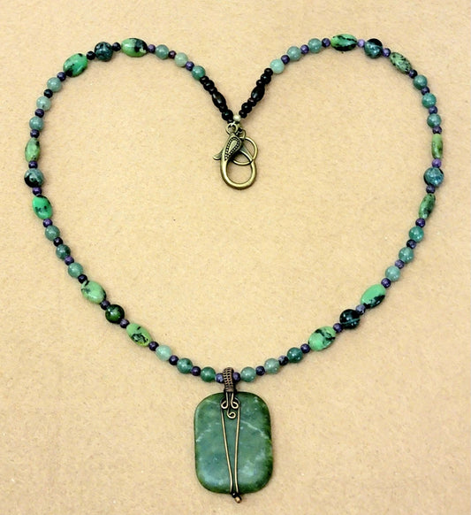 Jade Drop Bead: Aventurine, Chrysoprase, Sugilite & Kambaba Jasper