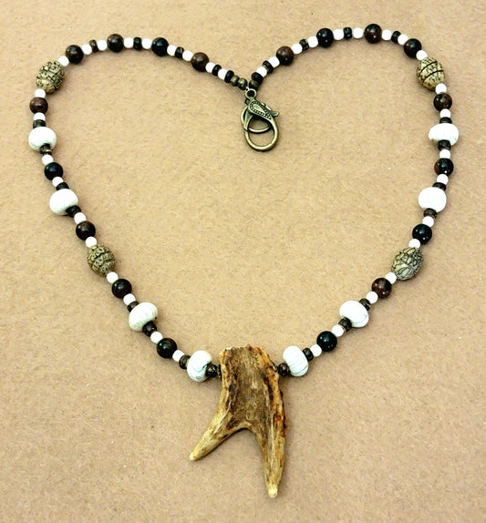 Antler Point: Mahogony, Obsidian, Bone & Wood