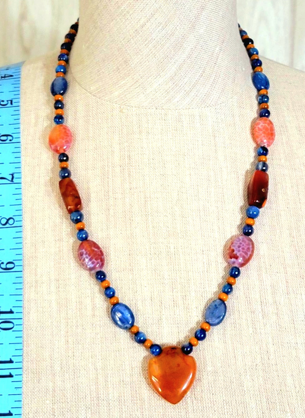 Indus Valley Carnelian Pendant: Kyanite & Carnelian
