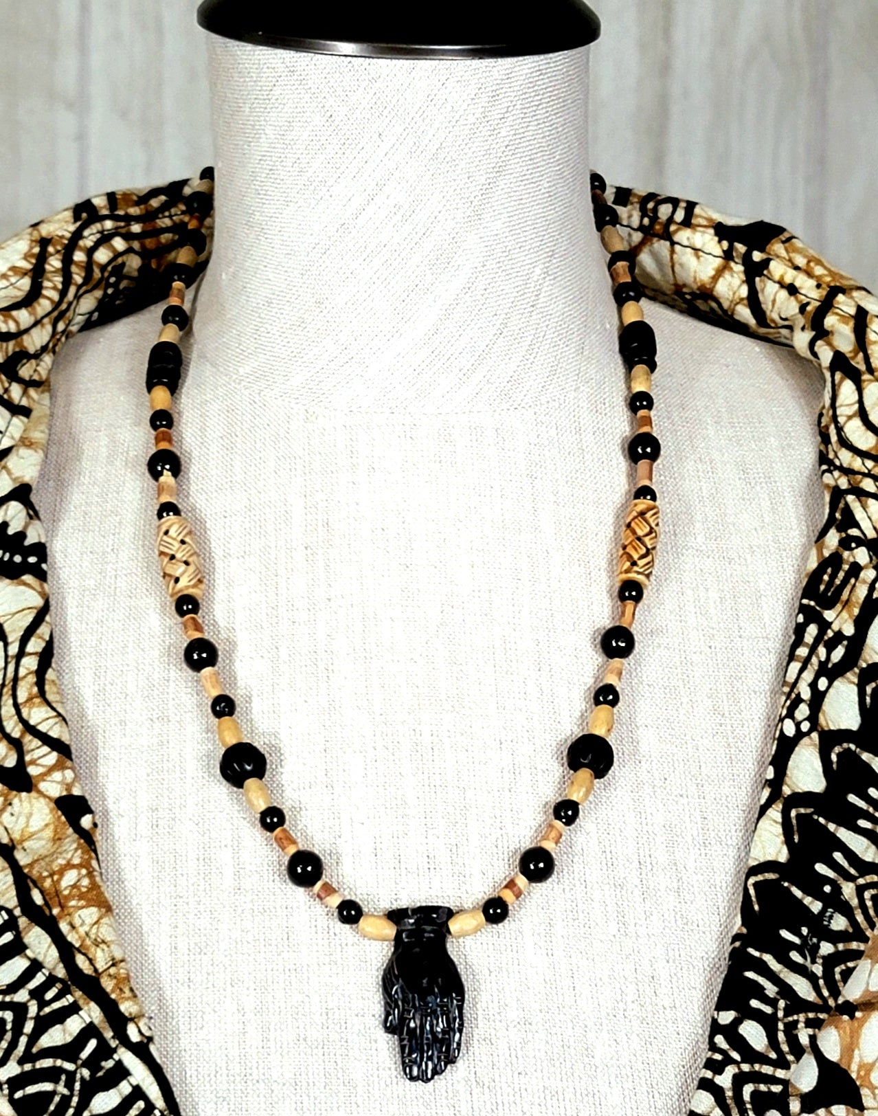 Antler Point: Black Tourmaline, Serpentine, Bone & Reed