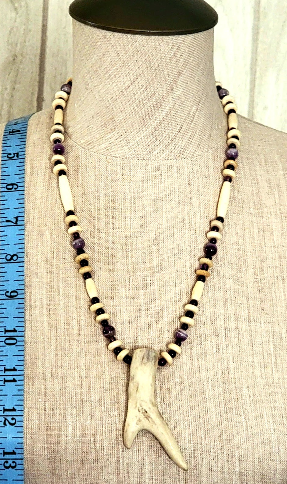 Split Antler Point: Amethyst, Chevron Amethyst, Bone & Reed