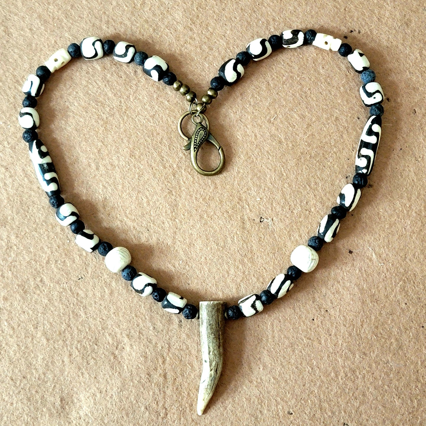 Antler Point: Tibetan Yak Bone, African Ox,  Water Buffalo & Lava