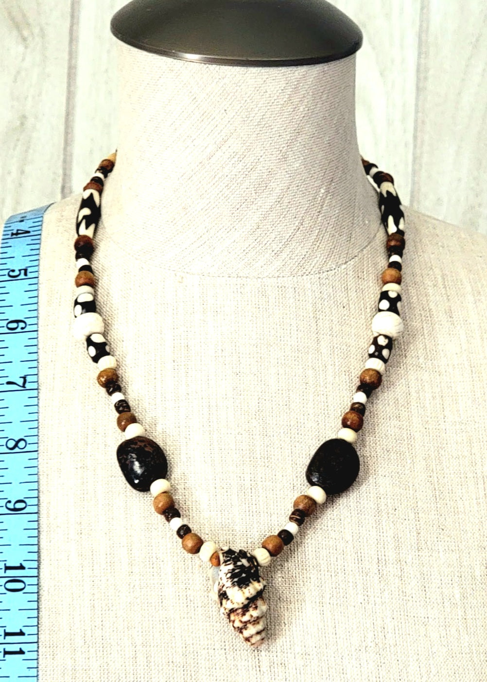 Shell Pendant: Shell, Bone, Seed, Wood & Kukui Nut