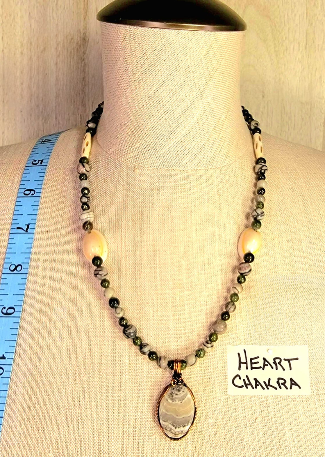 Silver Lace Onyx Pendant: Picasso Jasper & Jade