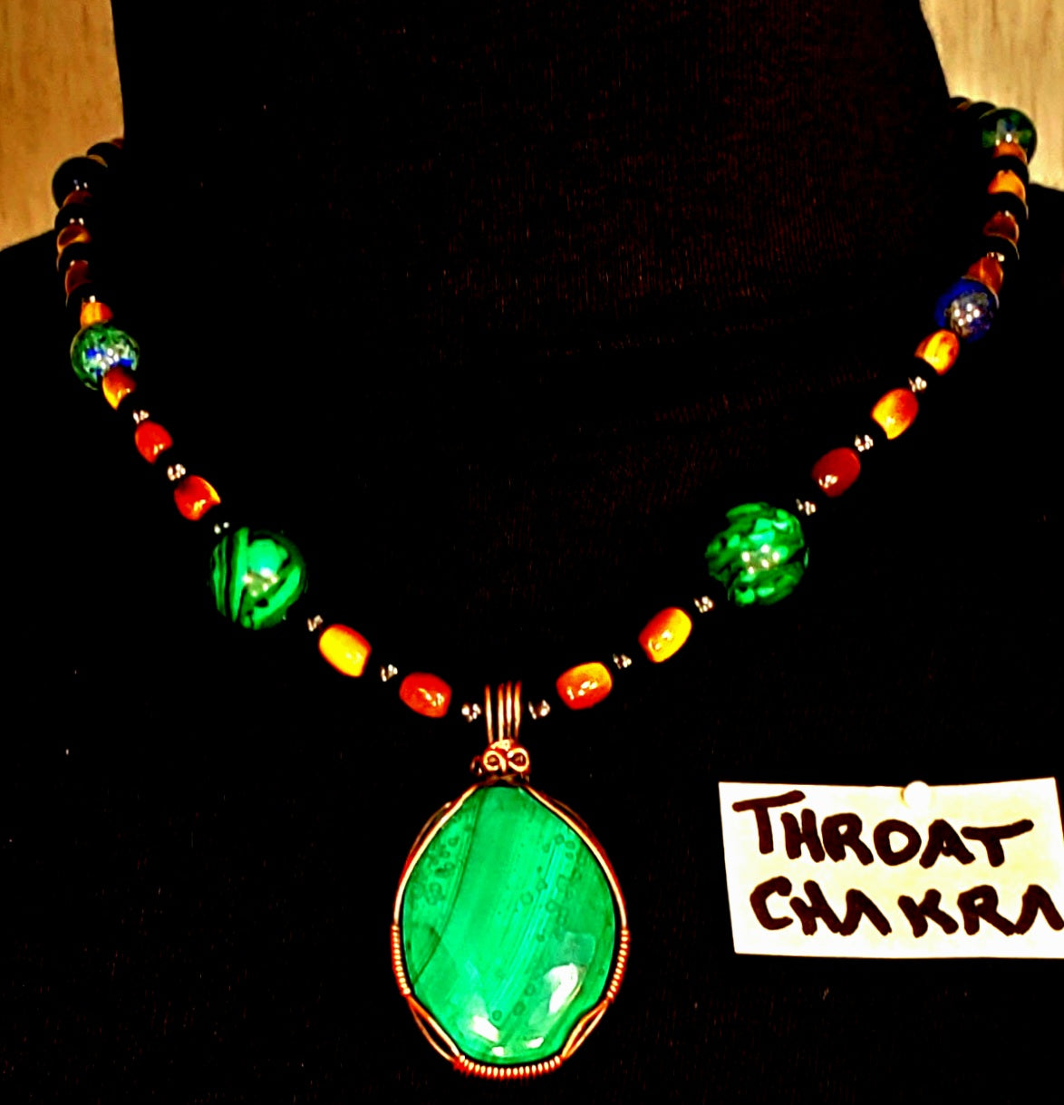 Malachite Cabochon: Azurite & Tiger Eye.