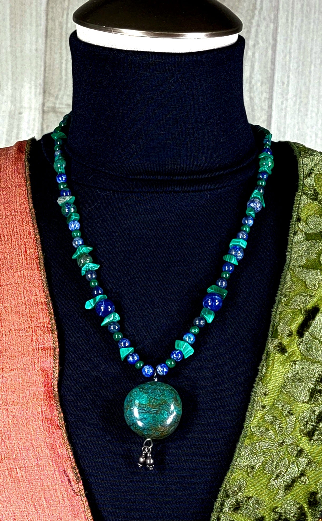 Malachite Drop Bead:  Azurite, Sodalite & Malachite
