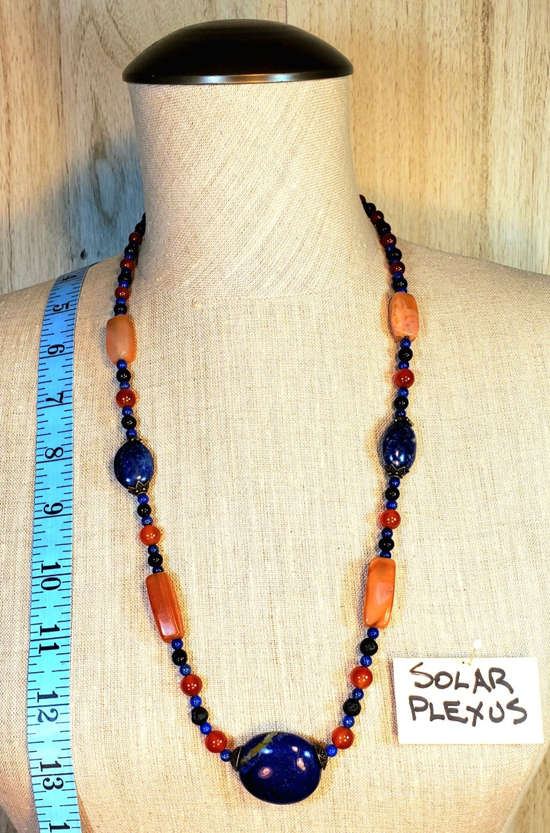 Lapis Bead: Vintage Carnelian, Lapis & Lava