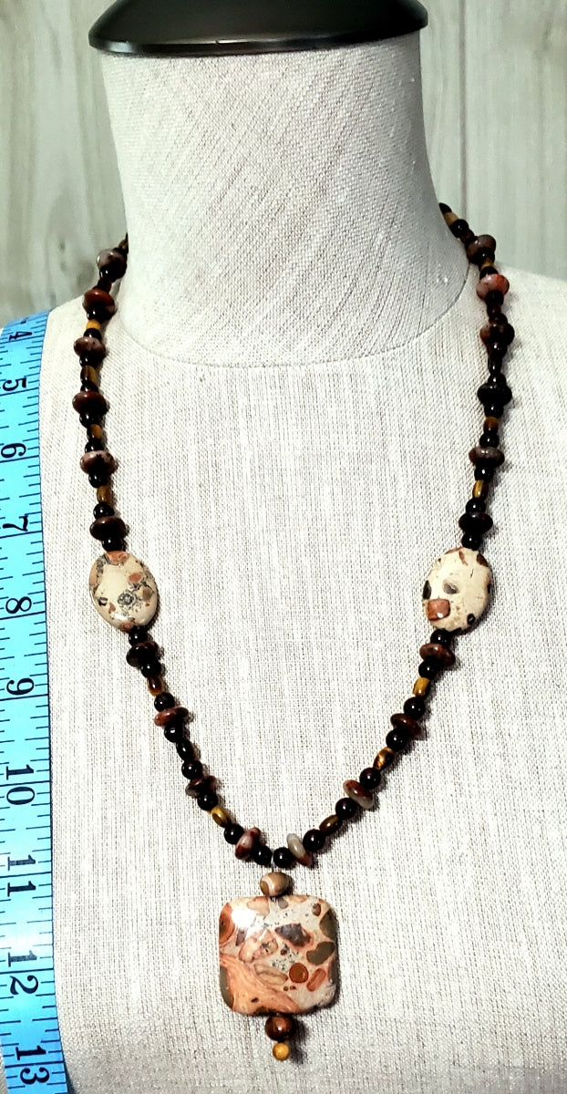 Safari Jasper Drop Bead: Tiger Eye, Red Jasper & Garnet