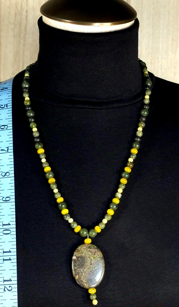 Serpentine Drop Bead: Olive Opal, Serpantine, Jade & Lave