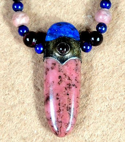 Rhodonite & Lapis: Sold as a pair.