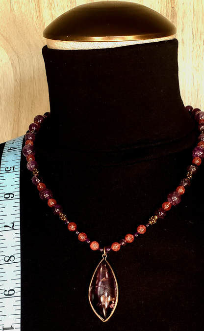 4Peaks Amethyst (rare) Cabochon:  Rhodolite & Amethyst