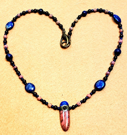 Rhodonite & Lapis: Sold as a pair.