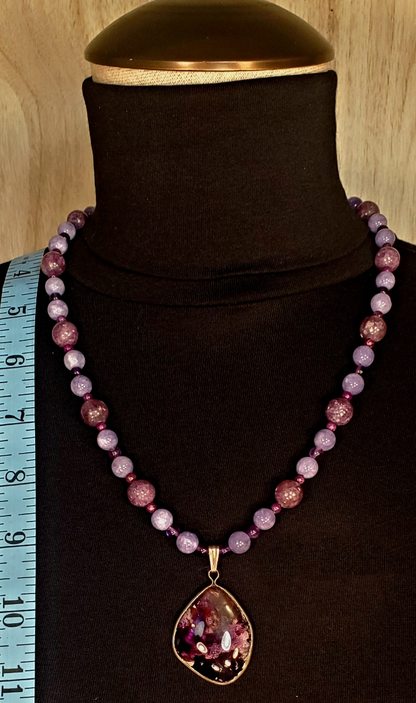 4Peaks Amethyst (rare) Cabochon: Lapidilite & Sugalite