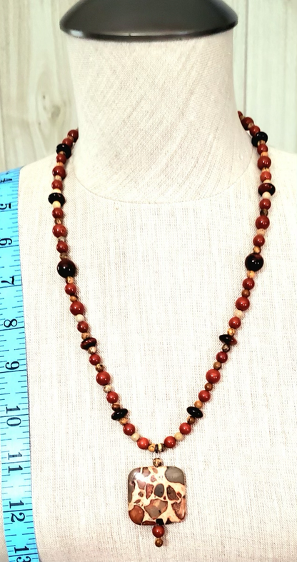 Safari Jasper Drop Bead:  Red Tiger Eye, Red Jasper & Agate