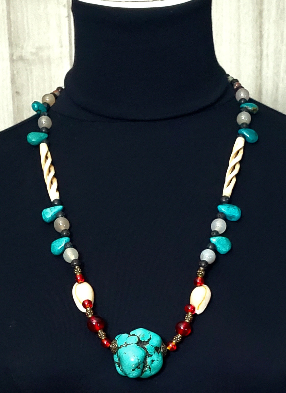 Turquoise Nugget (Large): Turquoise, Opal, Agate, Antique Glass, Lava & Bone