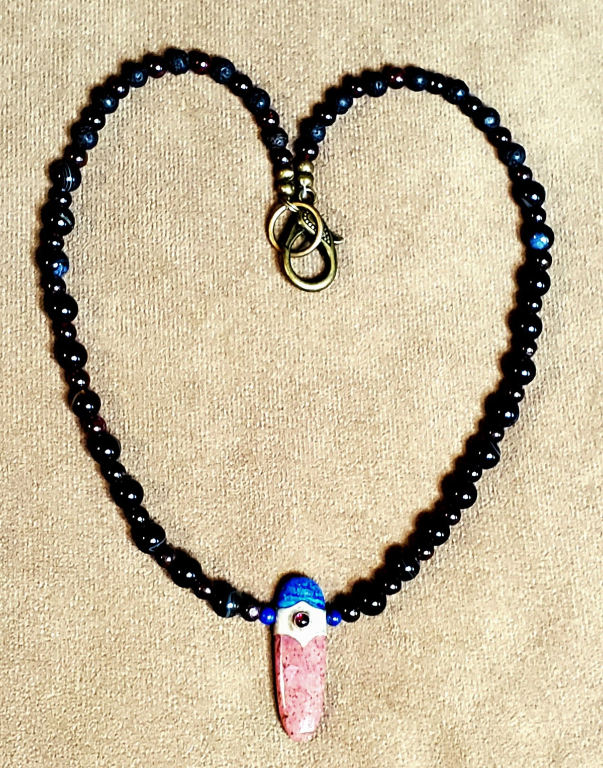 Rhodolite Lapis Garnet Pendant