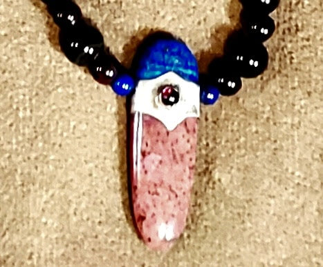 Rhodolite Lapis Garnet Pendant