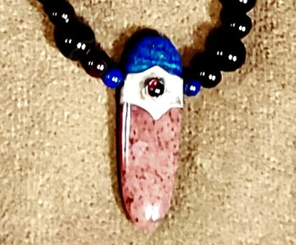 Rhodolite Lapis Garnet Pendant