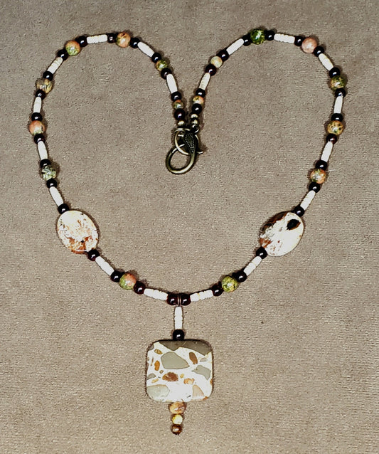 Safari Jasper Drop Bead: Garnet, Unakite, Cappuccino, Jasper & Bone