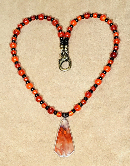 Fire Agate Pendant: Carnelian