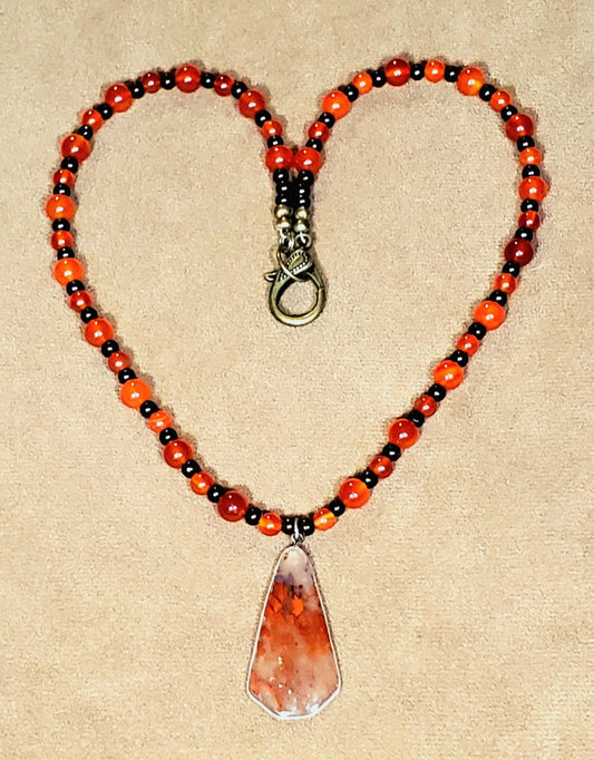 Fire Agate Pendant: Carnelian