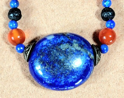 Lapis Bead: Sold as a pair.