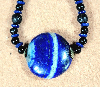 Lapis Bead: Sold as a pair.