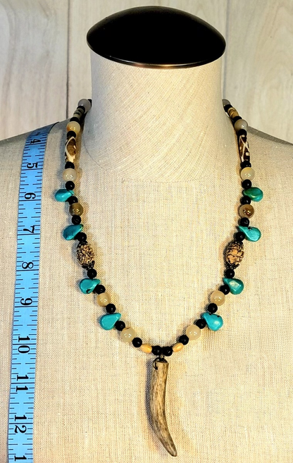 Antler Point:  Turquoise, Agate, Lava & Bone