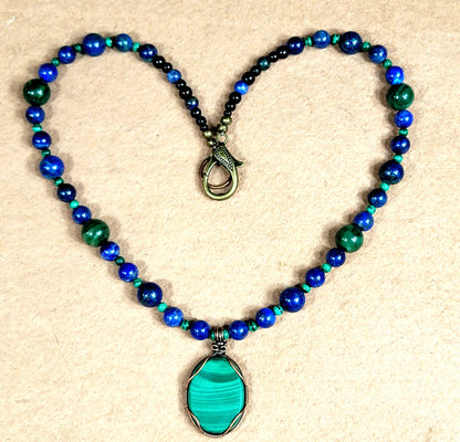 Malachite Pendant: Lapis, Azurite & Malachite