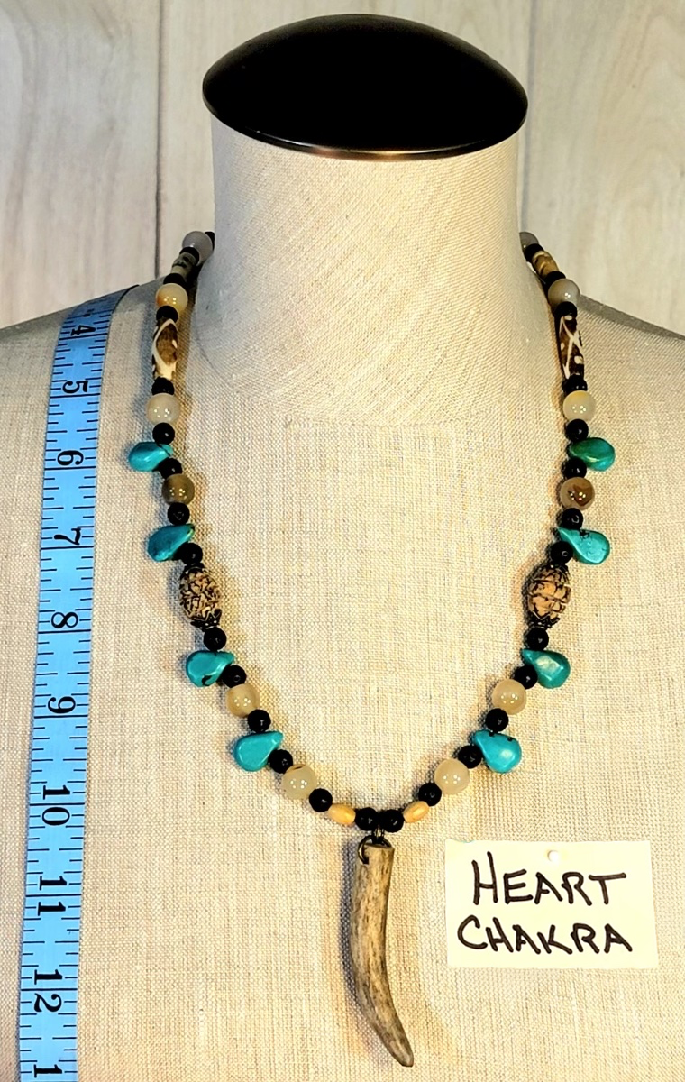 Antler Point:  Turquoise, Agate, Lava & Bone