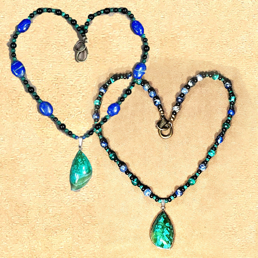 Copperworld Malachite Silver Pendant: Sold as Pair $595 / Each $325