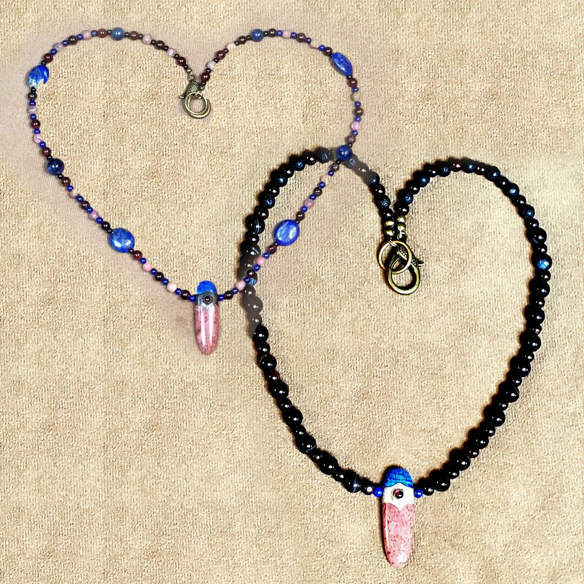 Rhodolite Lapis Garnet Pendant: Sold as Pair $550 / Each $295