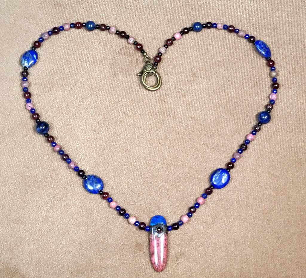 Rhodolite Lapis Garnet Pendant