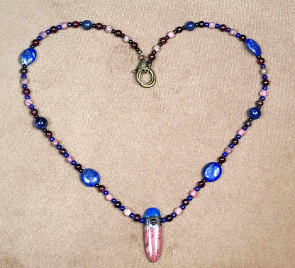 Rhodolite Lapis Garnet Pendant