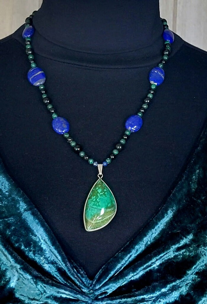 Copperworld Malachite Silver Pendant